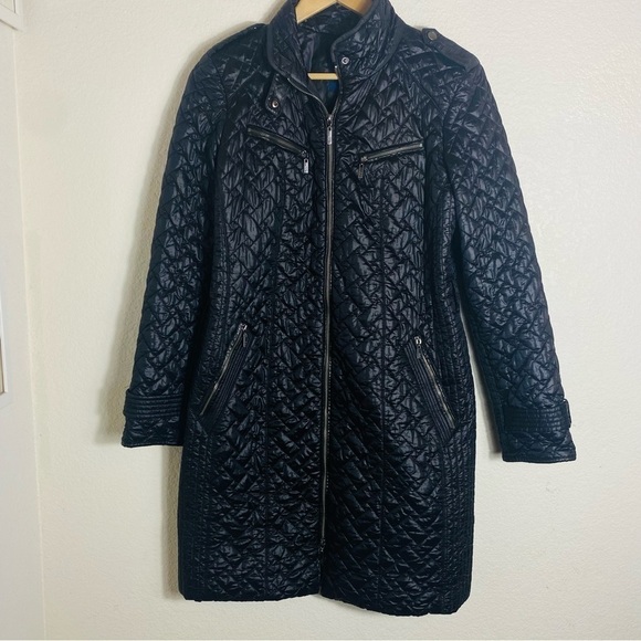 Cole Haan Quilted Long Full Zip Coat Size: M - Picture 1 of 11